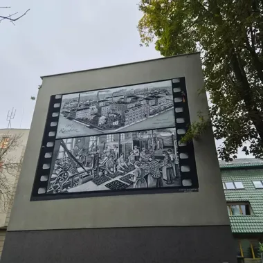 Na czterech kondygnacjach powstał mural o czekoladowej historii Raciborza